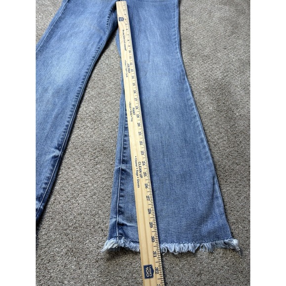 Judy Blue Women's 5/27 Raw Hem Bootcut Jeans Light Wash Denim High Waist - Picture 6 of 9